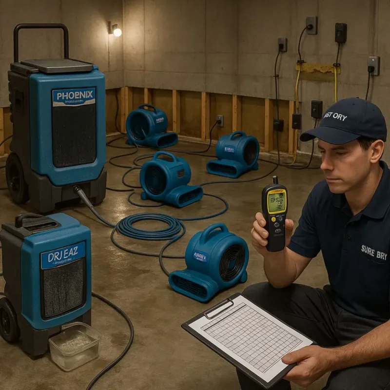 Structural Drying and Dehumidification process in Sans Souci, SC